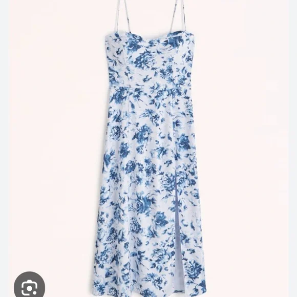 Abercrombie & Fitch Blue Floral Midi Dress - Picture 3 of 12
